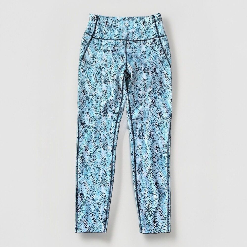 Nanette Lepore Play Womens Athletic Leggings Size S Blue Dot Print Pants